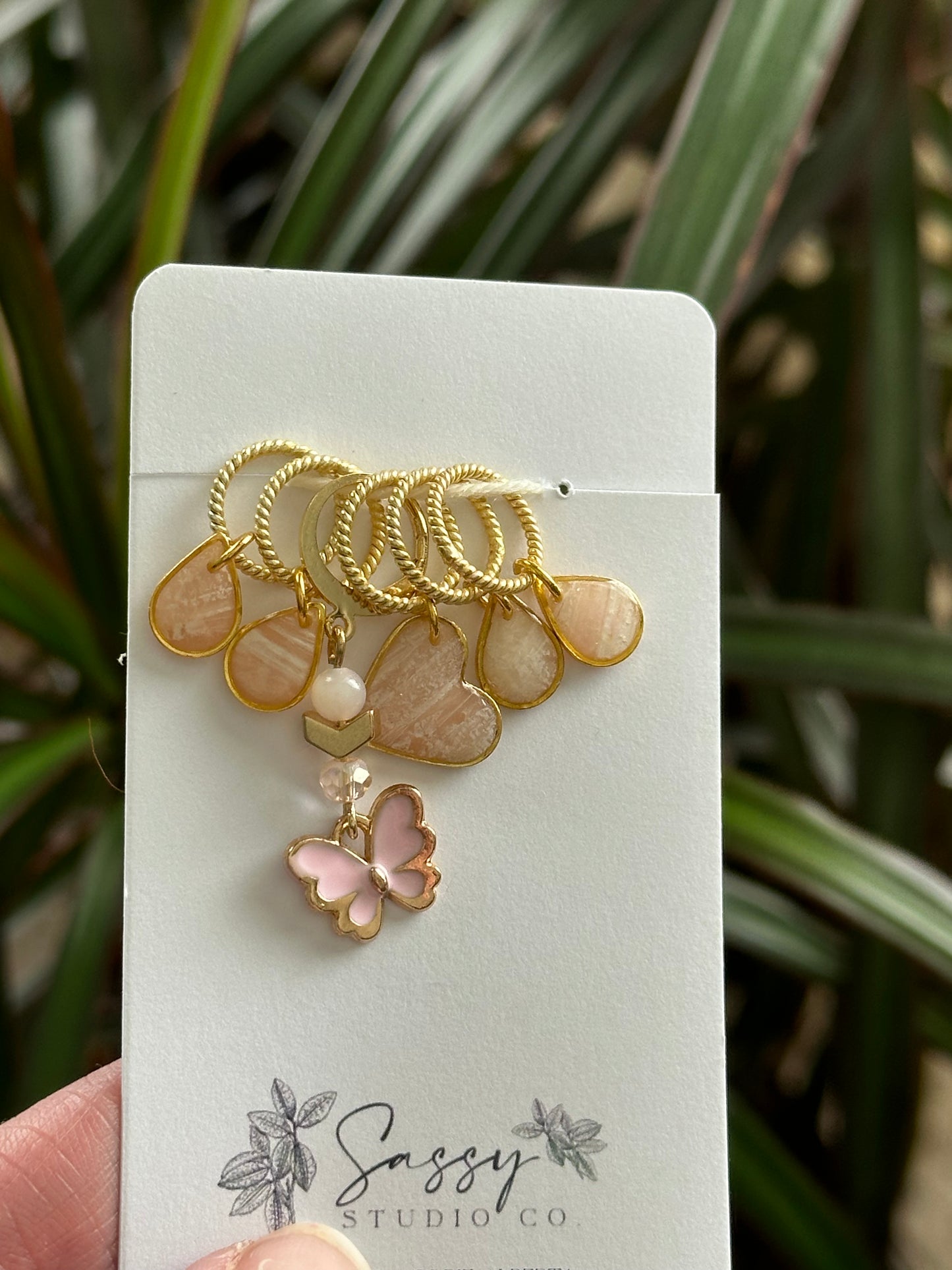 Butterfly Love - Raglan Stitch Marker Set with Progress Keeper